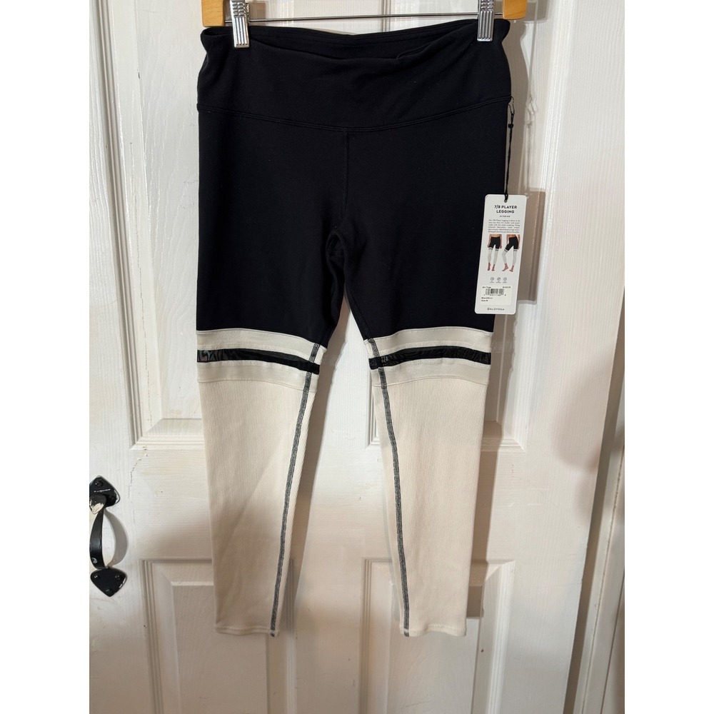 Alo Yoga 7/8 Player Legging Black Bone Colorblock Mesh Ribbed W5821R Mens M